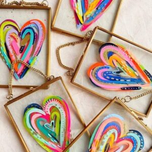 Reverse Painted Heart Pendants - February 12